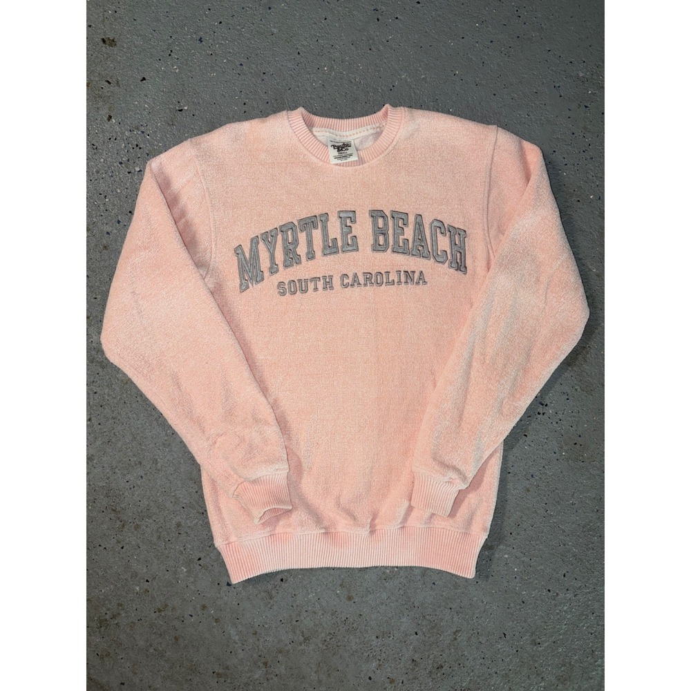 Pacific & Co Myrtle Beach South Carolina Peach Textured Crewneck Sweatshirt S